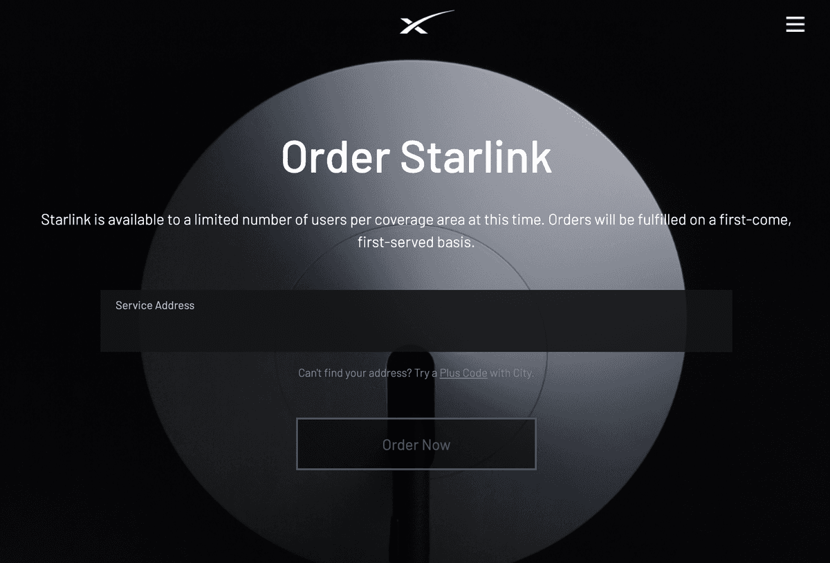 Remake of the Starlink Landing Page